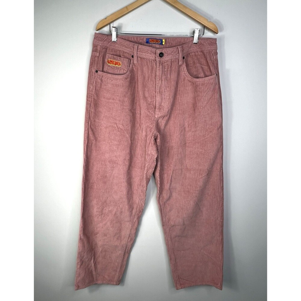 Empyre Loose Fit Mens 33 Light Pink Corduroy Skate Pants measures 35x29 Y2K 90s